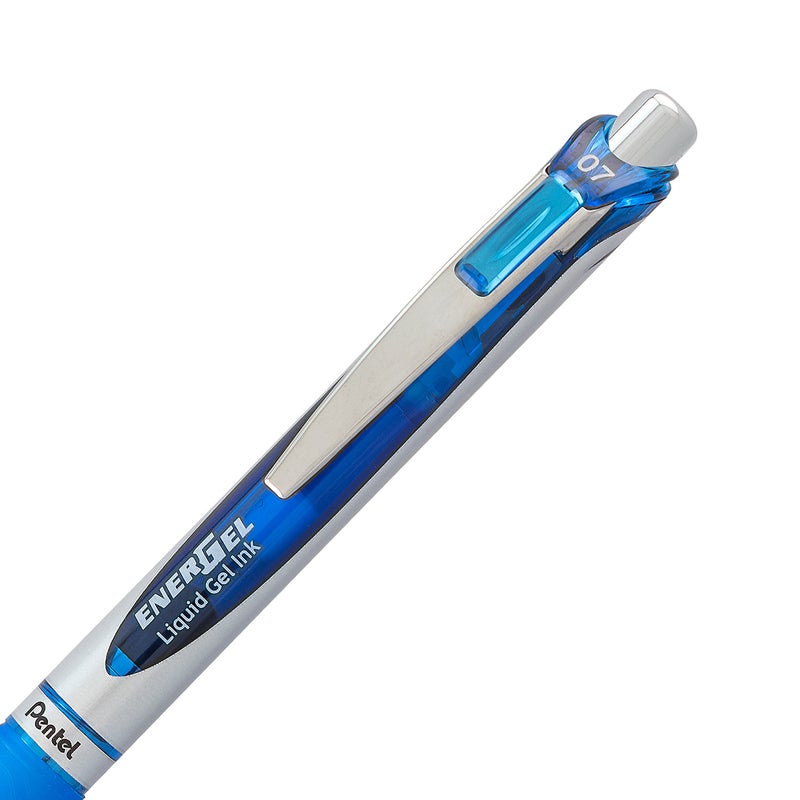 Pentel EnerGel Deluxe RTX Retractable Liquid Gel Pen, 0.7mm, Metal Tip, Blue Ink, 2 Pack (BL77BP2C) - Image 2