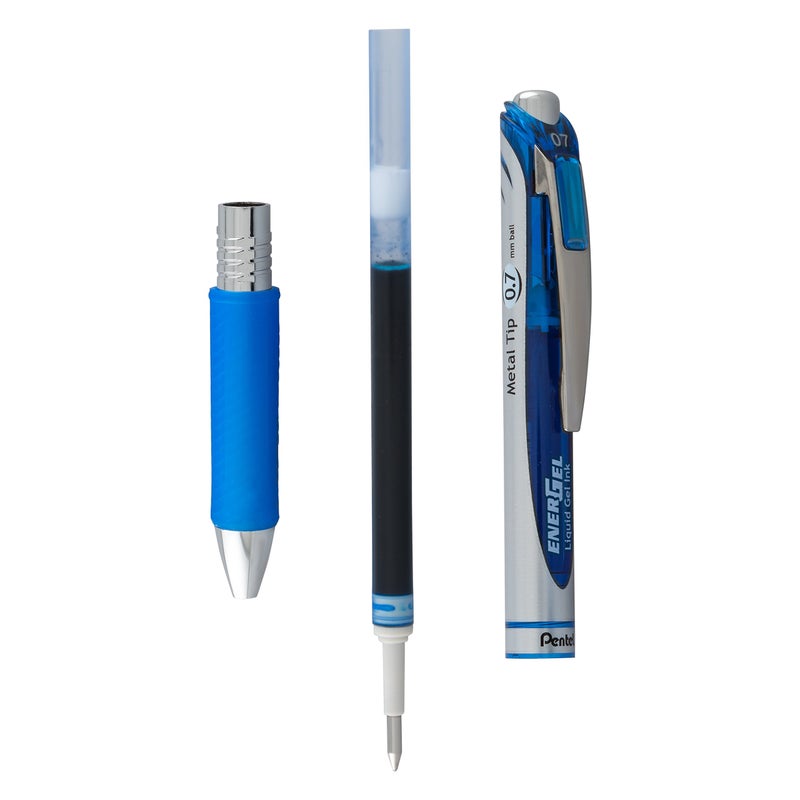 Pentel EnerGel Deluxe RTX Retractable Liquid Gel Pen, 0.7mm, Metal Tip, Blue Ink, 2 Pack (BL77BP2C) - Image 4
