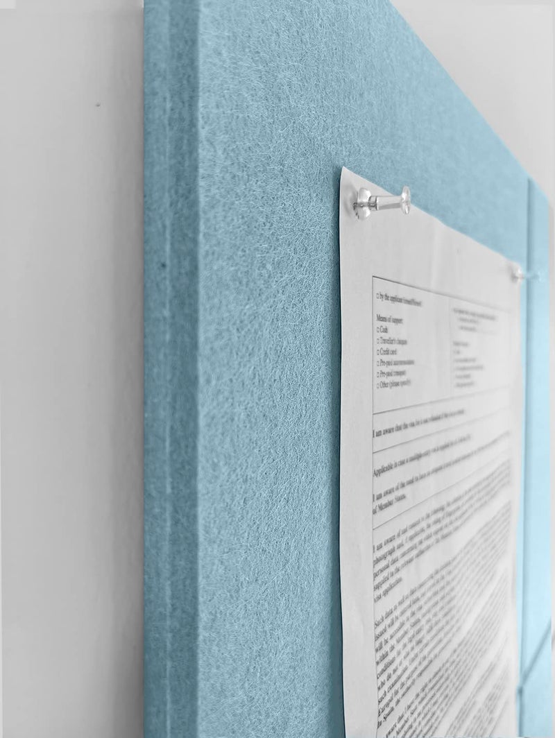 DECORITA Felt Wall Tiles | Large Cork Board Alternative | Aesthetic Felt Bulletin Board for Office, Home & Classroom | Large Cork Boards for Walls Pinboard (12-Pack) | Baby Blue - Image 4