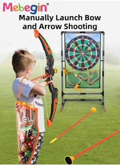 MEBEGIN 3 in 1 Double-sided Golf Mat Set with Storage Bag, Golf and Dart Practice Mat Set with Golf Club, 12 Sticky Balls and 10 Darts, Bow and Arrow Game Set with Arrow Bag and 6 Arrows, Suitable for Family Gatherings, Parties, School Events or Any Indoor Outdoor Activities  - Image 4