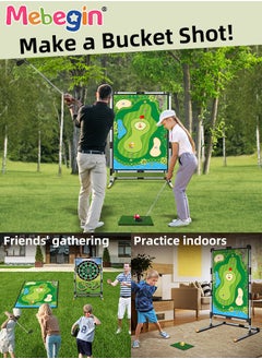 MEBEGIN 3 in 1 Double-sided Golf Mat Set with Storage Bag, Golf and Dart Practice Mat Set with Golf Club, 12 Sticky Balls and 10 Darts, Bow and Arrow Game Set with Arrow Bag and 6 Arrows, Suitable for Family Gatherings, Parties, School Events or Any Indoor Outdoor Activities  - Image 3