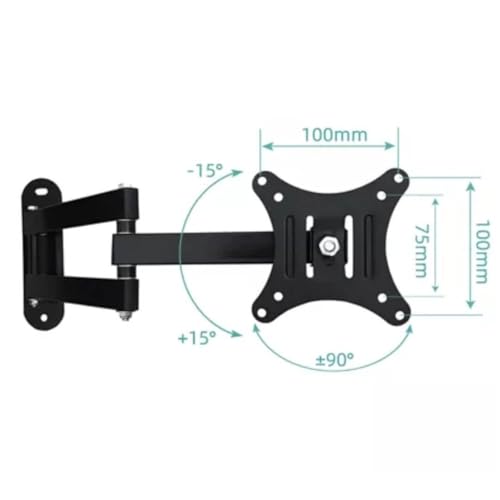 Gadget Wagon Gadget-Wagon Universal Wall Mount Stand Bracket for Monitor and TV (Black) - Image 2