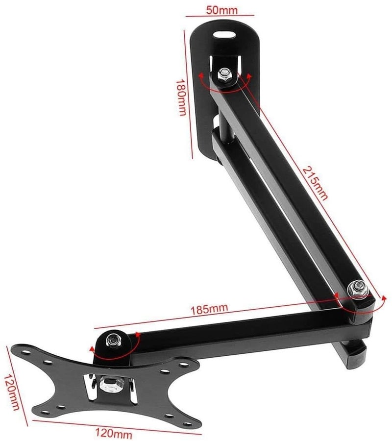 Gadget Wagon Gadget-Wagon Universal Wall Mount Stand Bracket for Monitor and TV (Black) - Image 3