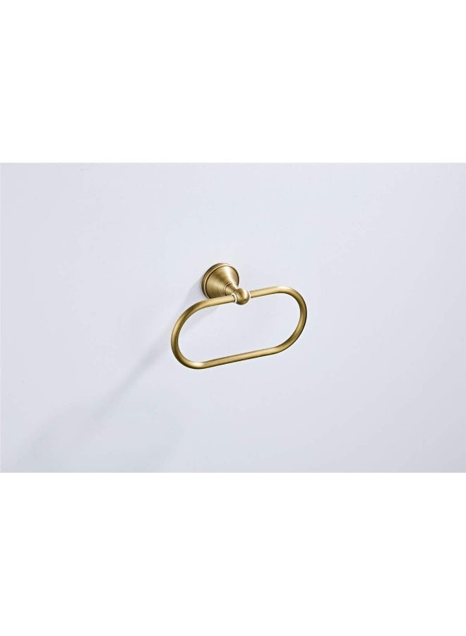 Flybath Oval Towel Ring Antique Brass Hanger Hand Towel Holder for Bathroom Kitchen Accessories Wall Mounted, Brushed Bronze - Image 2