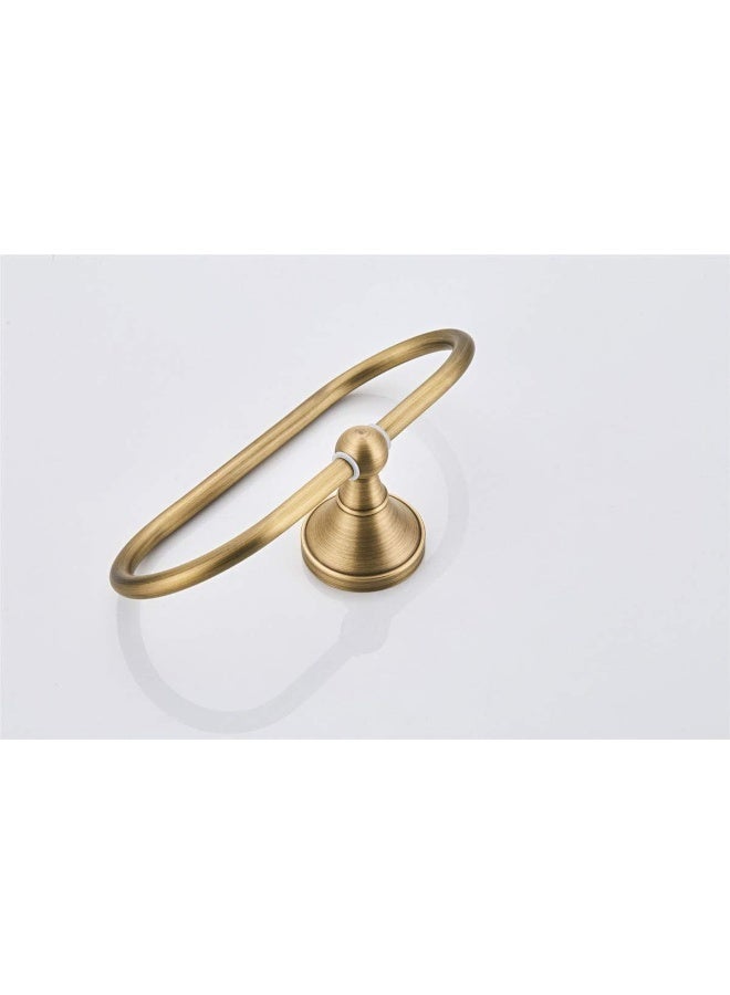 Flybath Oval Towel Ring Antique Brass Hanger Hand Towel Holder for Bathroom Kitchen Accessories Wall Mounted, Brushed Bronze - Image 4