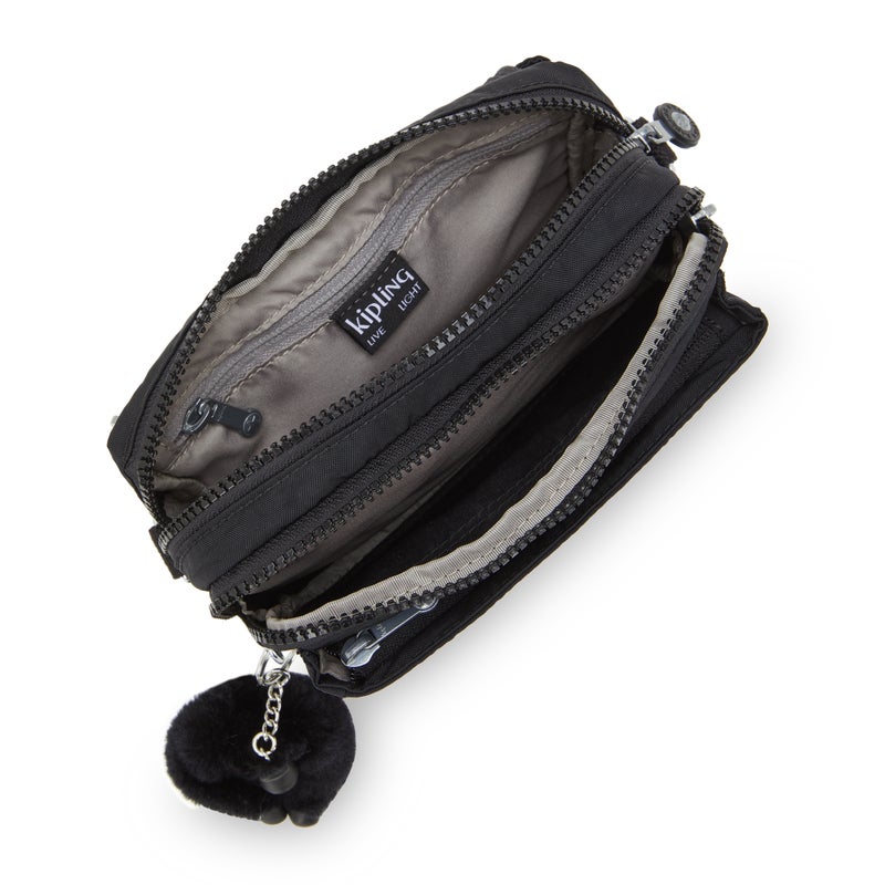 kipling Abanu Multi Black Noir Small Crossbody Convertible To Waistbag With Removable Shoulder Strap - Image 3