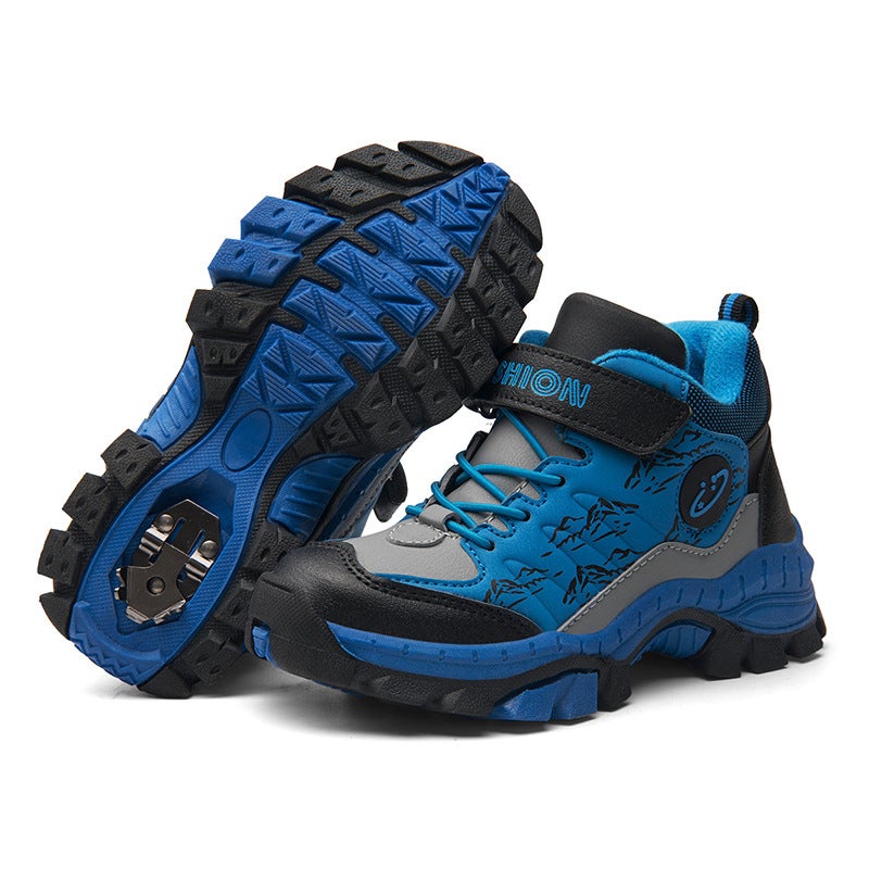 Kidsren'S Cotton Shoes 2025 Outdoor Hiking Shoes Boys' Fleece-Lined Thickeneded Warm Cotton Shoes - Image 1