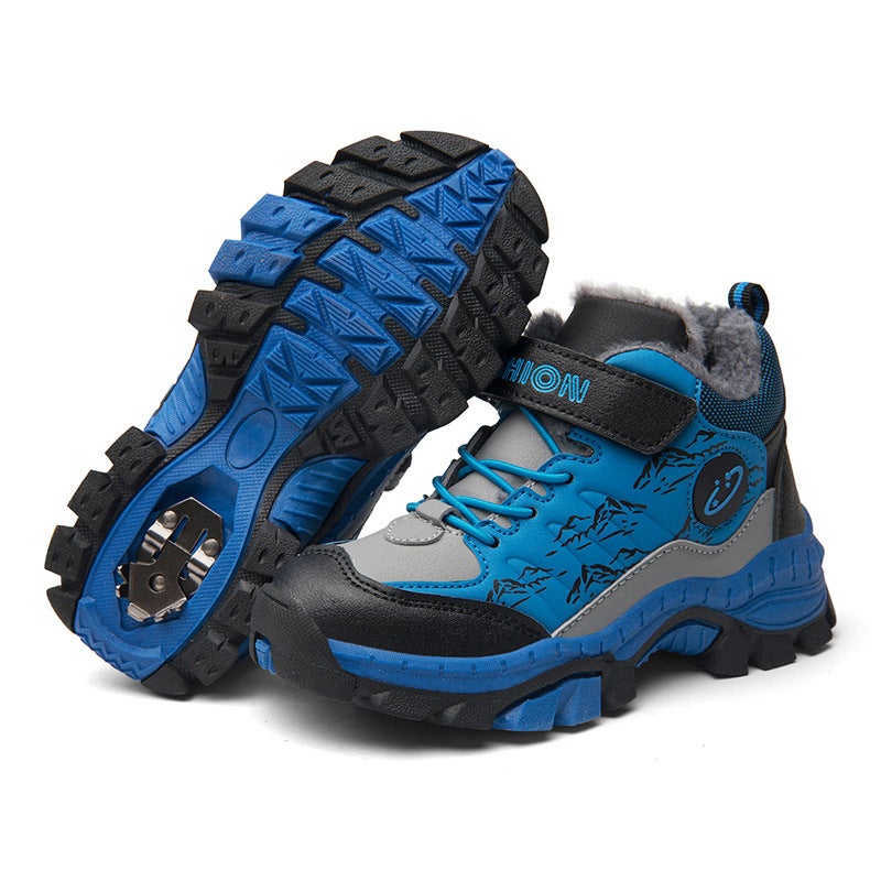 Kidsren'S Cotton Shoes 2025 Outdoor Hiking Shoes Boys' Fleece-Lined Thickeneded Warm Cotton Shoes - Image 3