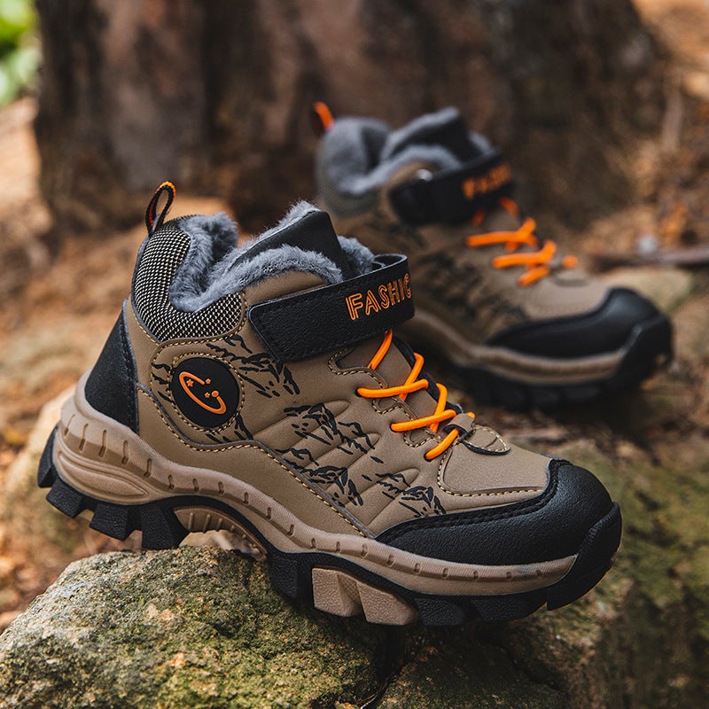 Kidsren'S Cotton Shoes 2025 Outdoor Hiking Shoes Boys' Fleece-Lined Thickeneded Warm Cotton Shoes - Image 5