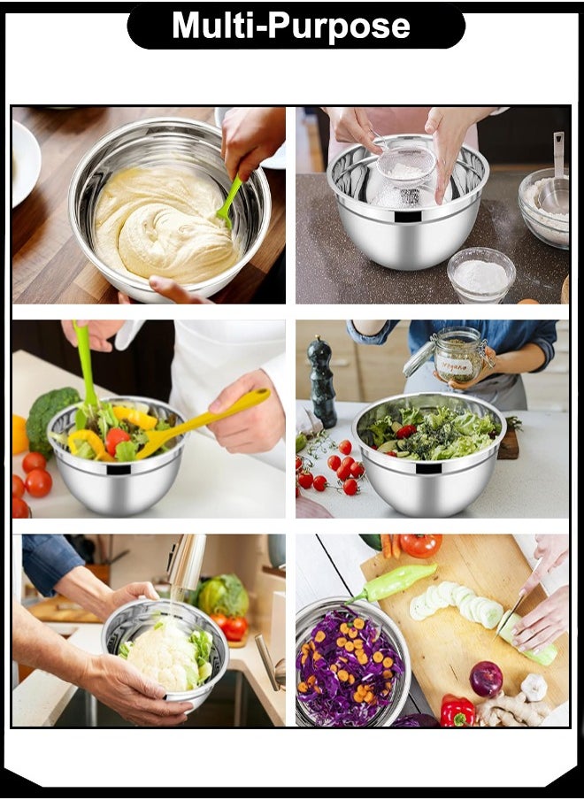 A TO Z 22 cm Stainless Steel Mixing Bowl – 1.6 L Capacity, 11 cm Deep – Mirror Finish, Multi-Purpose for Kitchen Prep, Baking, Salad & Serving  - Image 5