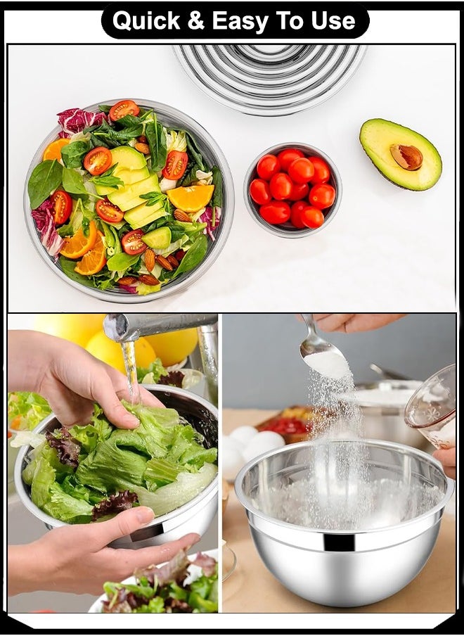 A TO Z 22 cm Stainless Steel Mixing Bowl – 1.6 L Capacity, 11 cm Deep – Mirror Finish, Multi-Purpose for Kitchen Prep, Baking, Salad & Serving  - Image 4