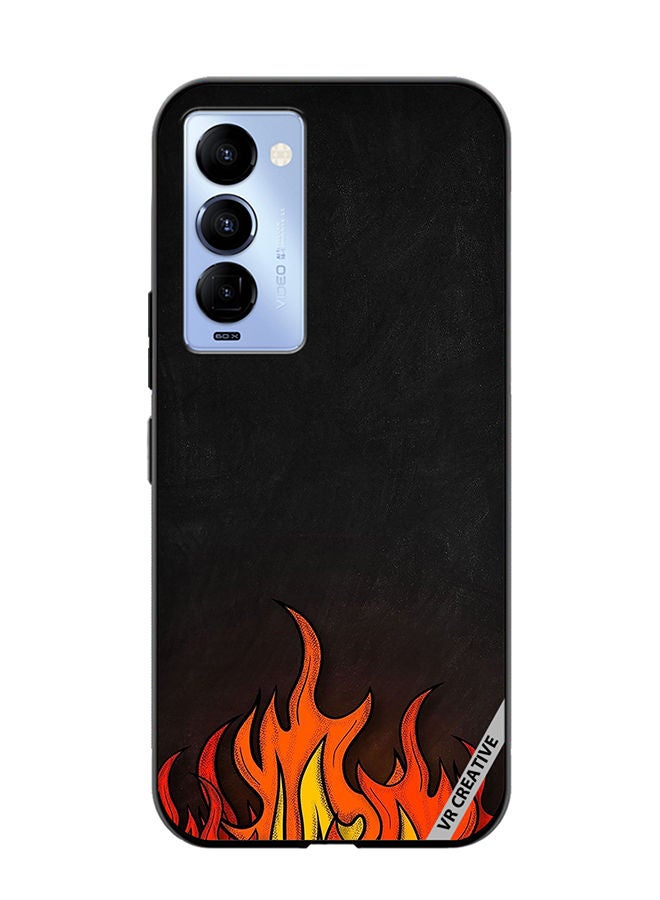 VR CREATIVE Protective Case Cover For Tecno Camon 18/18 P Fire Design Multicolour - Image 1