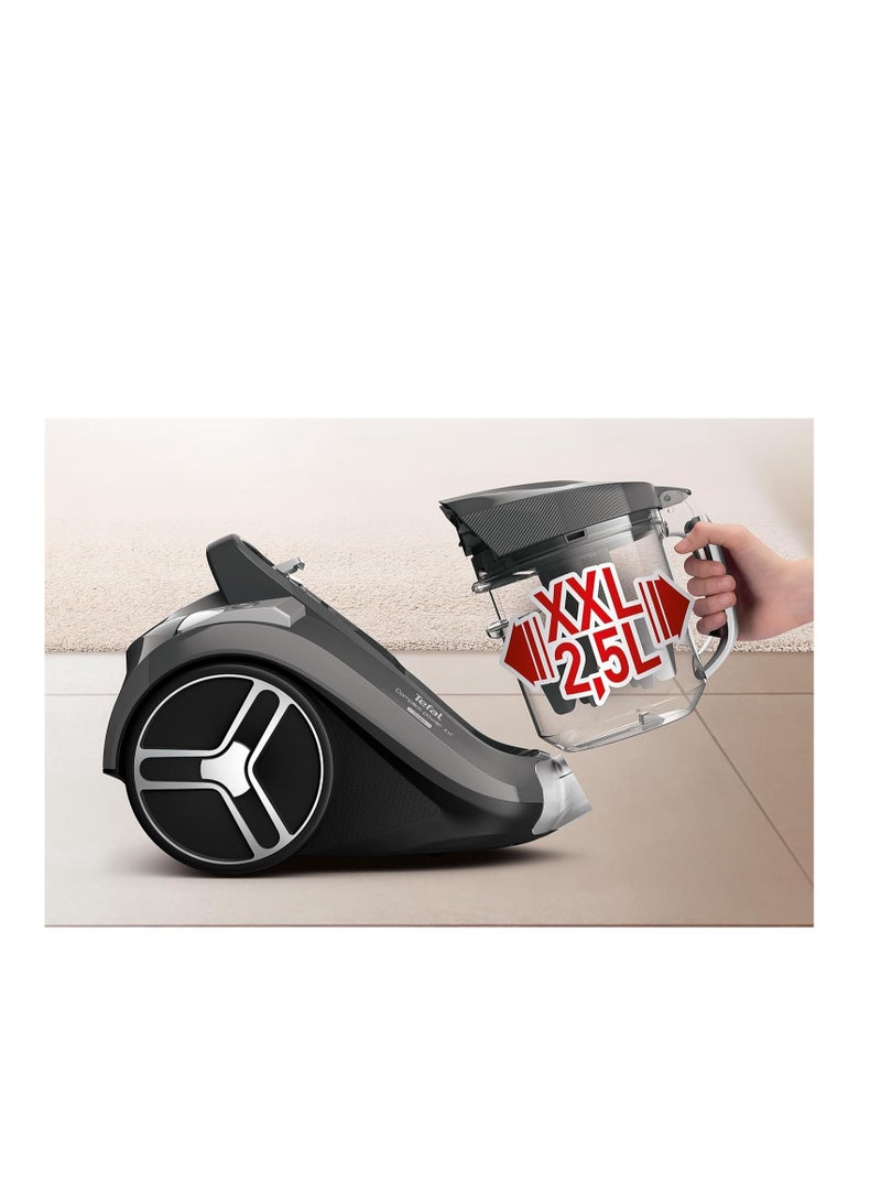 Tefal, Extent Power Vacuum Cleaner, Bagless, 890W=2100W, 2.5L Capacity, Black and White - TW4835EG 2100 W TW4835EG Black - Image 4
