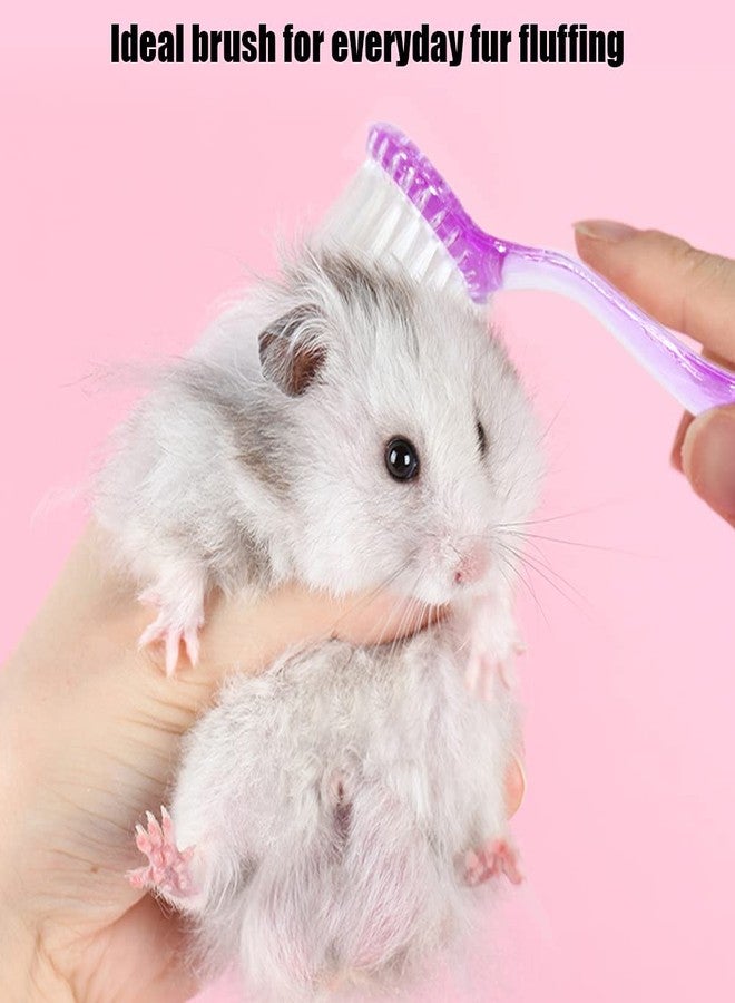 WOLEDOE 2 Pack Hamster Brush, Guinea Pig Massage Combs, Hedgehog Cleaning Supplies - Purple - Image 3
