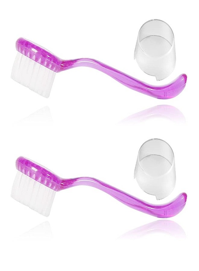 WOLEDOE 2 Pack Hamster Brush, Guinea Pig Massage Combs, Hedgehog Cleaning Supplies - Purple - Image 1