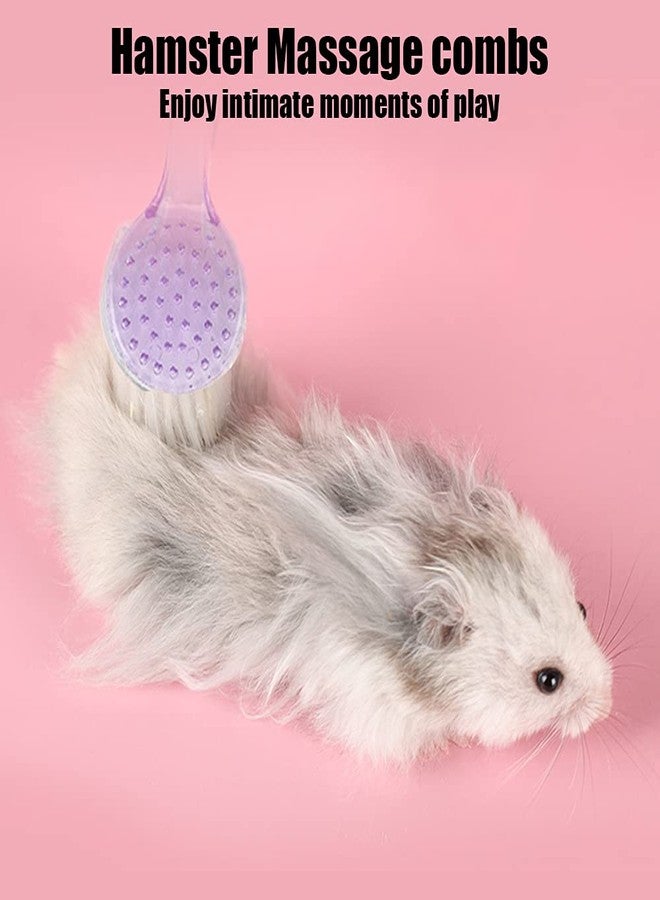 WOLEDOE 2 Pack Hamster Brush, Guinea Pig Massage Combs, Hedgehog Cleaning Supplies - Purple - Image 2