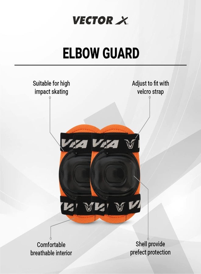 Viva Protective Set Protective Set (Knee/Elbow/Wrist Guard) Multi Purpose Safety Kit for Skateboarding, Roller Skating, Inline Skating, Cycling and Other Sports (Junior, Orange) - Image 2
