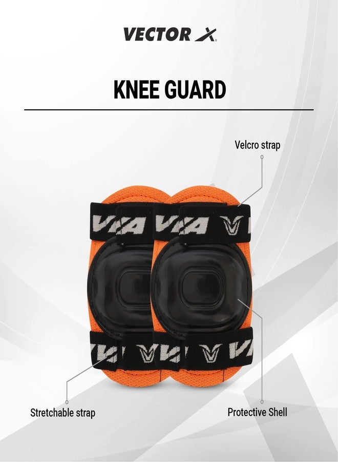 Viva Protective Set Protective Set (Knee/Elbow/Wrist Guard) Multi Purpose Safety Kit for Skateboarding, Roller Skating, Inline Skating, Cycling and Other Sports (Junior, Orange) - Image 4