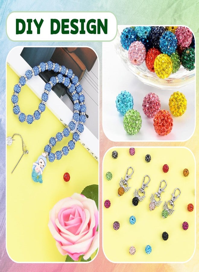 Jyukan Clay Rhinestone Beads for Crafting, 10MM Orange Round Shamballa Disco Ball Beads for Pens Making, Sparkle Crystal Clay Bead for Jewelry Necklace Bracelet Earring Making 50Pcs - Image 5