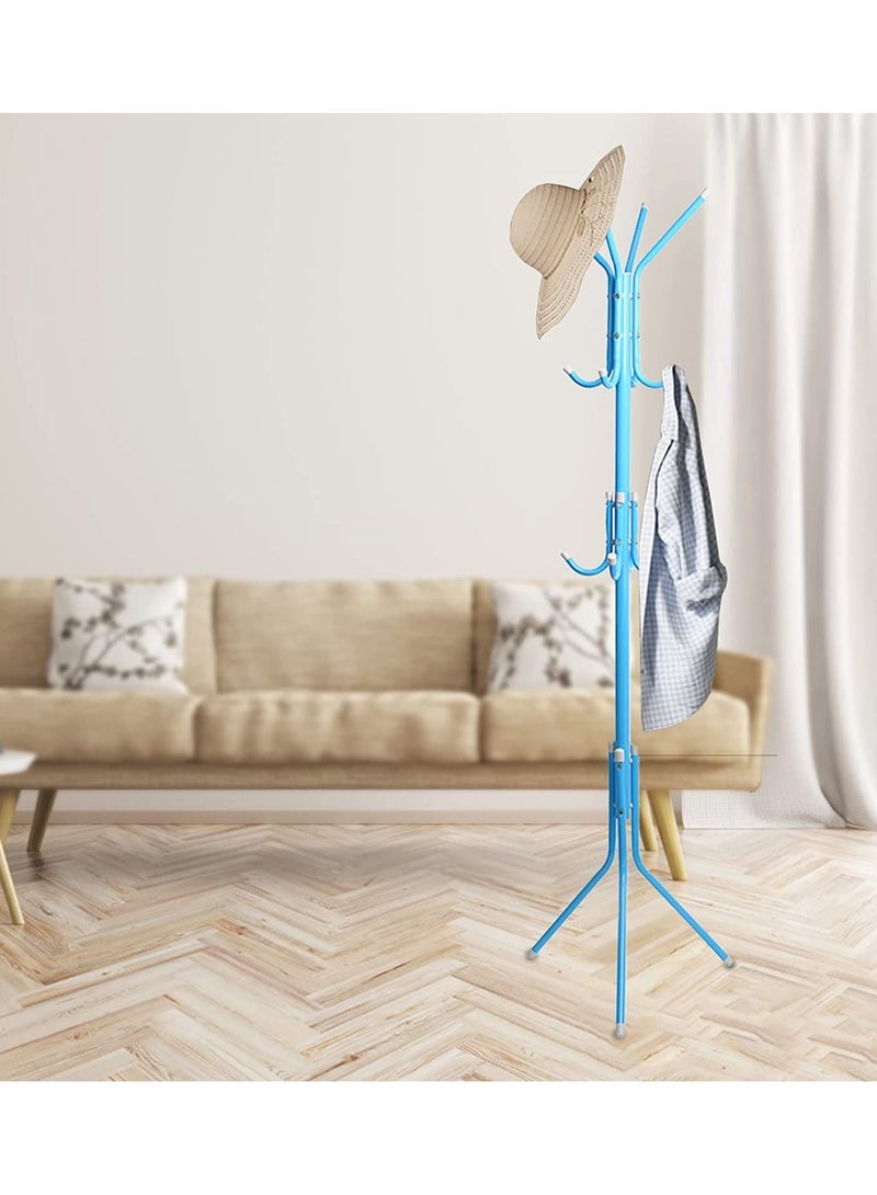 Hangers Modern Minimalist Floor-Standing Coat Rack Creative Bedroom Living Room Creative Wrought Iron Coat Rack,Blue - Image 3