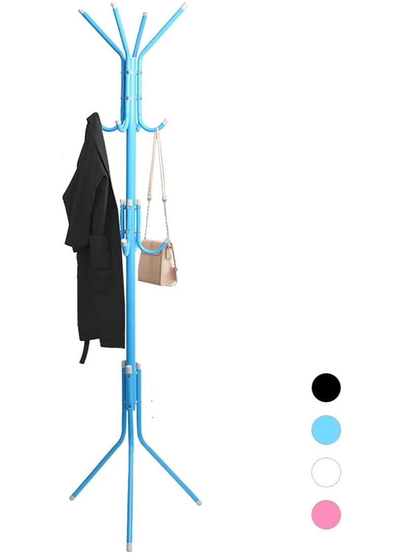 Hangers Modern Minimalist Floor-Standing Coat Rack Creative Bedroom Living Room Creative Wrought Iron Coat Rack,Blue - Image 2