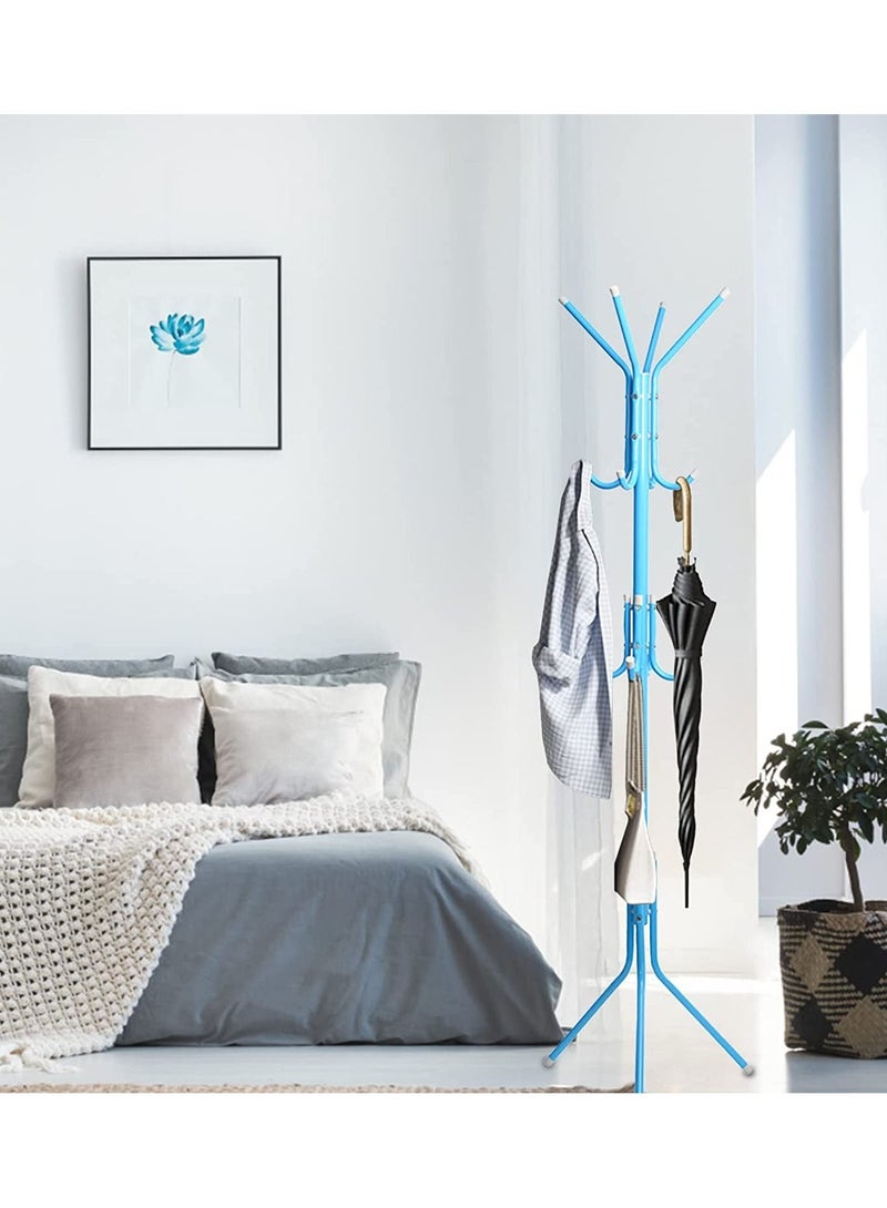 Hangers Modern Minimalist Floor-Standing Coat Rack Creative Bedroom Living Room Creative Wrought Iron Coat Rack,Blue - Image 5
