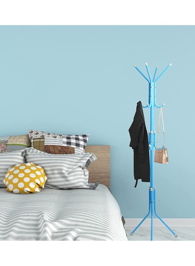 Hangers Modern Minimalist Floor-Standing Coat Rack Creative Bedroom Living Room Creative Wrought Iron Coat Rack,Blue - Image 4