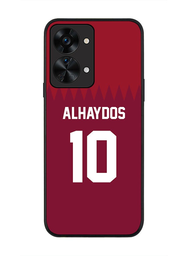 Stylizedd Rugged Black edge case for OnePlus Nord 2T Slim fit Soft Case Flexible Rubber Edges Anti Drop TPU Gel Thin Cover - Football Team - Qatar Player Name - Alhaydos - Image 1