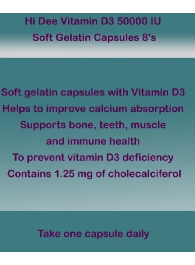 ms pharma Hi Dee Vitamin D 50000 IU Soft Gelatin Capsule 8s - Image 3