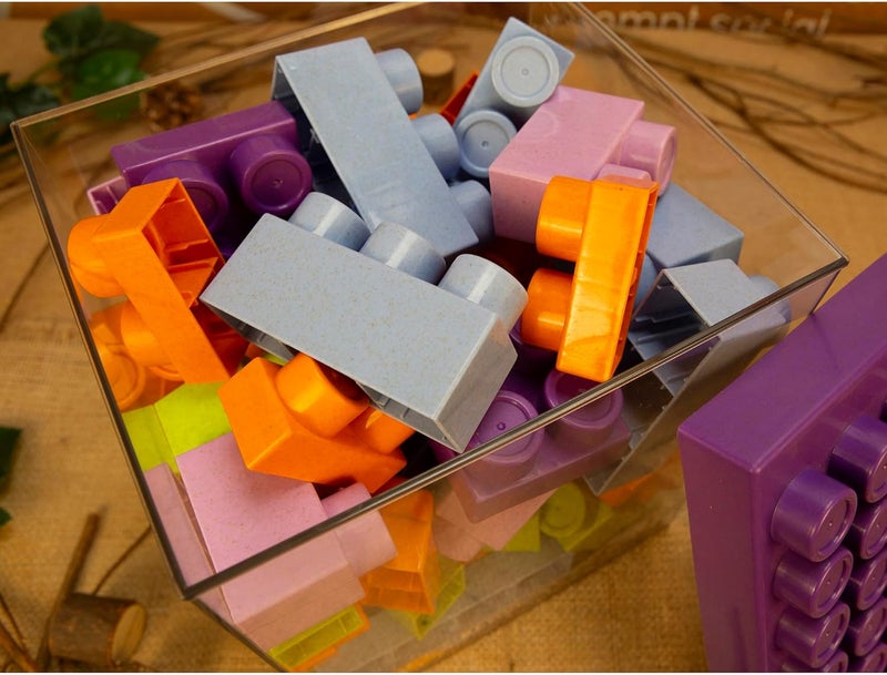 BOLEY Boley Roo Crew Block Set  75 Pieces  Assorted Lid Color Building Activity Set Colorful Blocks  Storage Container Toddlers  Kids Ages 2 - Image 4