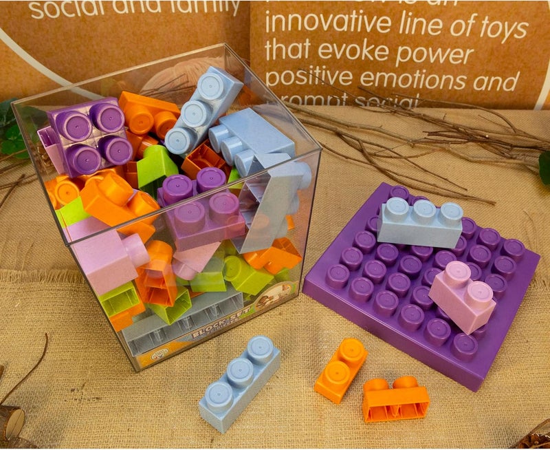 BOLEY Boley Roo Crew Block Set  75 Pieces  Assorted Lid Color Building Activity Set Colorful Blocks  Storage Container Toddlers  Kids Ages 2 - Image 5