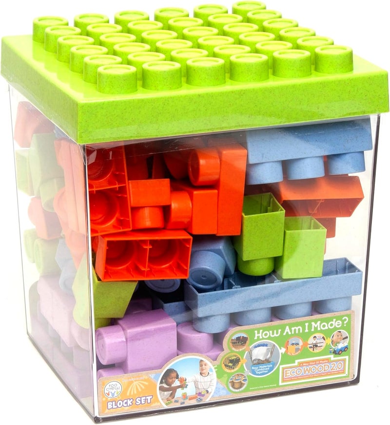 BOLEY Boley Roo Crew Block Set  75 Pieces  Assorted Lid Color Building Activity Set Colorful Blocks  Storage Container Toddlers  Kids Ages 2 - Image 1