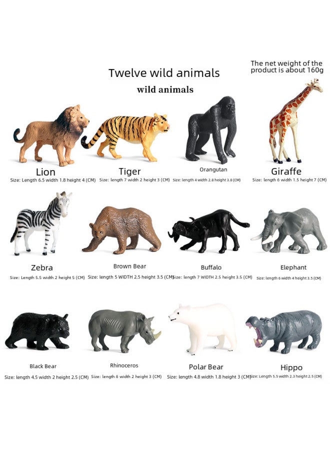 Simulation Wild Animal Model Mini Small Animal Lion Tiger Cow Elephant Poultry Children's Science And Education Toy Suit-Color:Zz Deep Sea Fish 6 Sets + Dt Shark 6 Sets  - Image 3