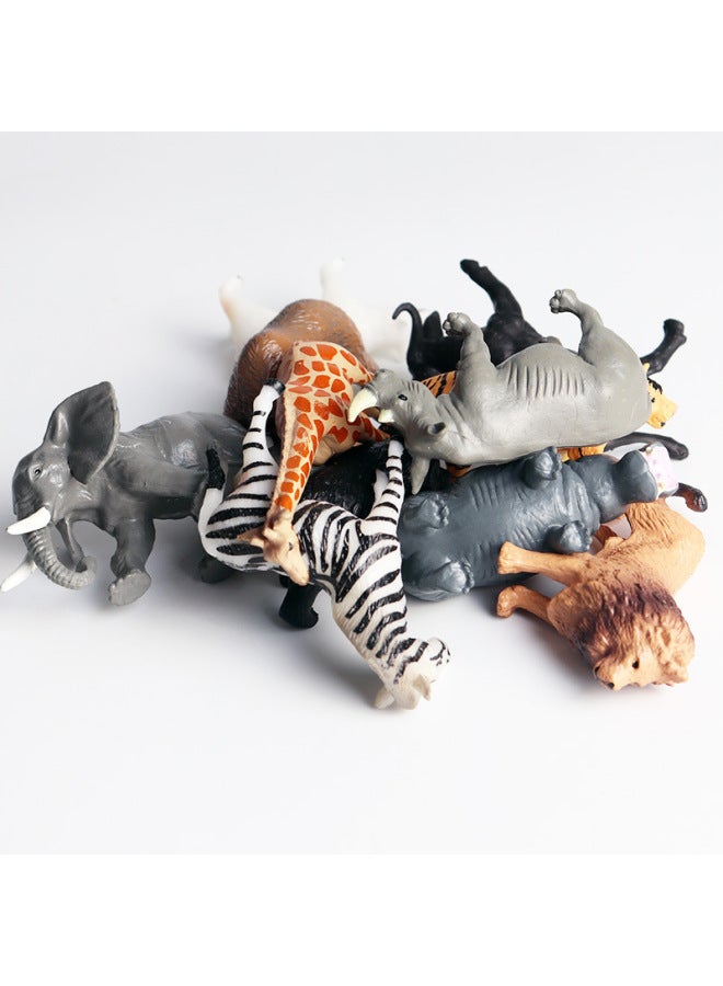 Simulation Wild Animal Model Mini Small Animal Lion Tiger Cow Elephant Poultry Children's Science And Education Toy Suit-Color:Zz Deep Sea Fish 6 Sets + Dt Shark 6 Sets  - Image 4