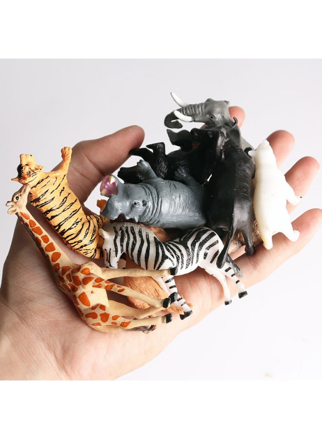 Simulation Wild Animal Model Mini Small Animal Lion Tiger Cow Elephant Poultry Children's Science And Education Toy Suit-Color:Zz Deep Sea Fish 6 Sets + Dt Shark 6 Sets  - Image 5