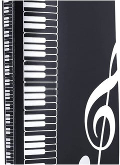 Music Sheet File Paper Folder Documents File Paper Storage Blank Sheet Organizer Folder Holder Plastic. A4 Size, 40 Pockets Music Themed Storage Folder Black  - Image 5