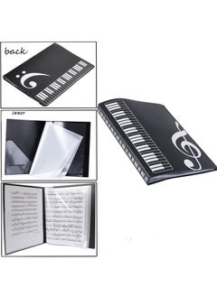 Music Sheet File Paper Folder Documents File Paper Storage Blank Sheet Organizer Folder Holder Plastic. A4 Size, 40 Pockets Music Themed Storage Folder Black