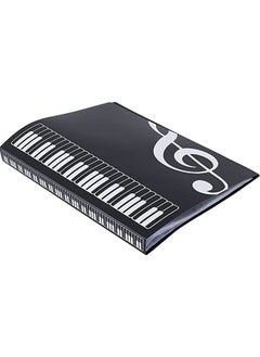 Music Sheet File Paper Folder Documents File Paper Storage Blank Sheet Organizer Folder Holder Plastic. A4 Size, 40 Pockets Music Themed Storage Folder Black  - Image 2