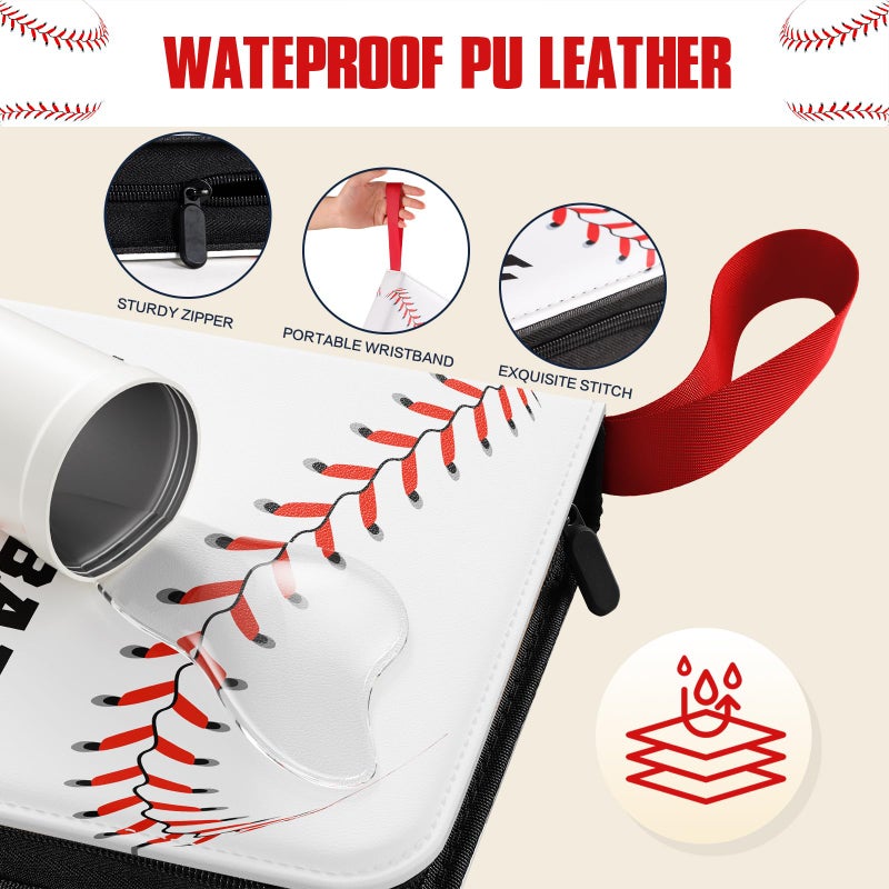 efunny Baseball Card Binder 4 Pocket Gifts for Boys Girls, Waterproof 400 Pockets Card Holder Album with 50 Removable Sleeves for Trading Card - Binder Display Storage Carrying Case for Baseball Cards - Image 2