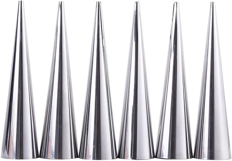 Kopida Cream Horn Molds 6PCS Stainless Steel Horn Molds Cone Croissant Cream Horn Bread Cream Puff Pastry Roll Brioche Mold Waffle Cone Mold Baking Tool - Image 1