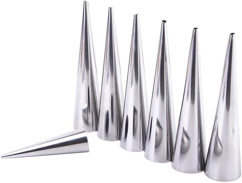 Kopida Cream Horn Molds 6PCS Stainless Steel Horn Molds Cone Croissant Cream Horn Bread Cream Puff Pastry Roll Brioche Mold Waffle Cone Mold Baking Tool - Image 2