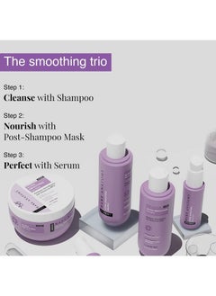 BARE ANATOMY Anti Frizz Shampoo + Hair Mask + Ultra Smoothing Hair Serum Kit | Frizz Control Upto 24 Hrs | Hyaluronic Acid & Fatty Acids | Paraben & Sulphate Free | Women & Men | 250Ml + 250G + 50Ml  - Image 5