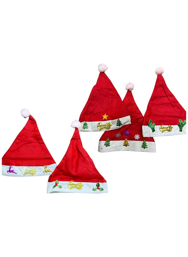 قبعة سانتا للأطفال بمناسبة عيد الميلاد بتصاميم احتفالية متنوعة - قبعة ناعمة حمراء وبيضاء للحفلات، فعاليات المدرسة وارتداء الأزياء - Image 1