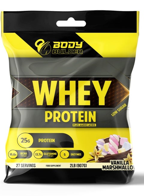 100% Whey Protein Support Muscle Growth and Repair Fast Absorption Vanilla Marshmallow 2 lb