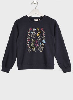 Kids Flower Print Sweatshirt