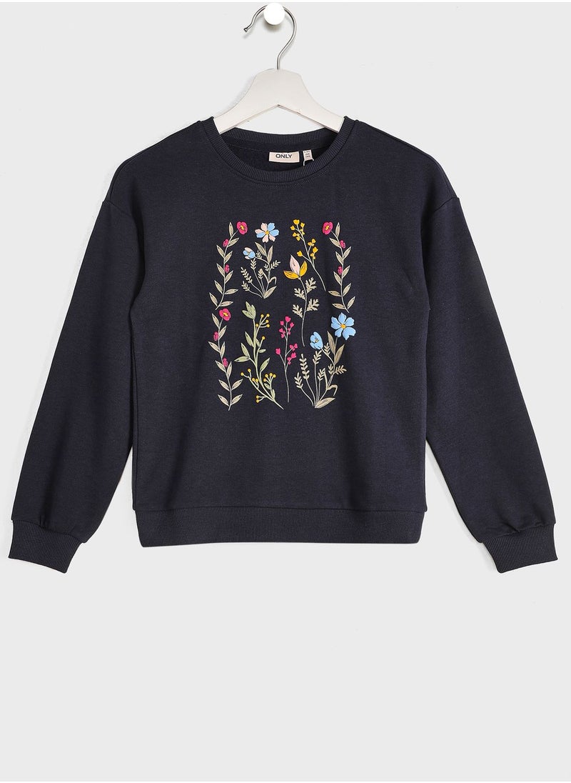 ONLY - Kids Flower Print Sweatshirt - Image 1