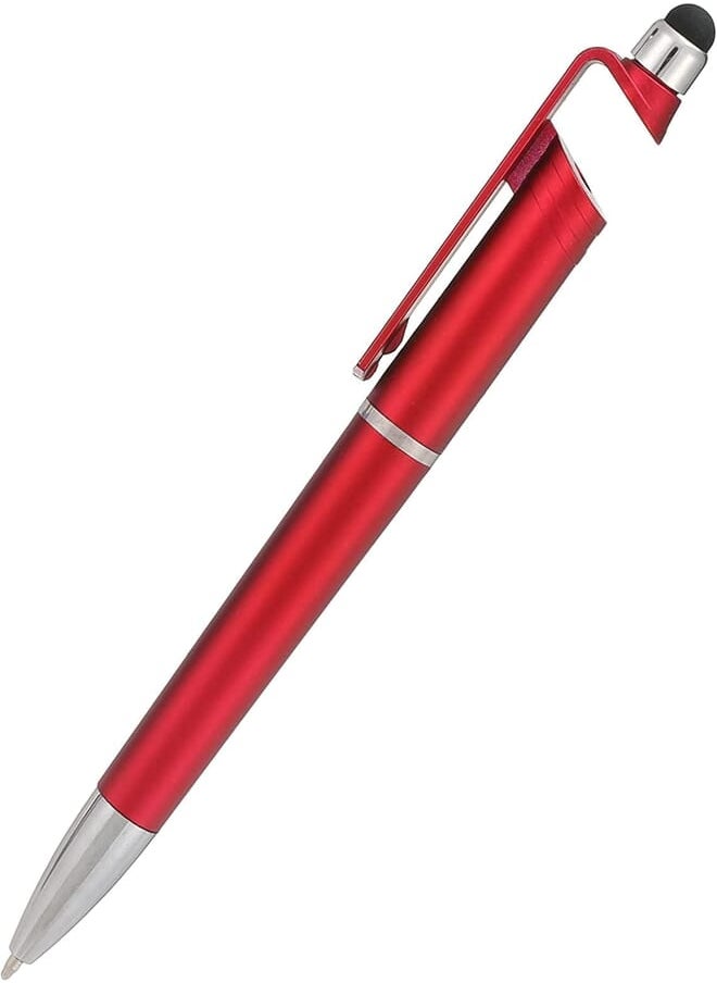 keendex Keendex KX 2913 4 in 1 Multifunction Pen with Ballpoint Pen, Mobile Stand, Stylus Tip and Flash Light - Red 
