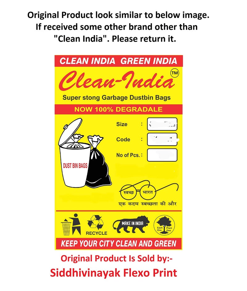 Clean India 25x30 Large -42 pcs (pack of 3 X 14 pcs)| Large Disposable Garbage Trash Waste Dustbin Bags of 63cm x 76cm - Image 4