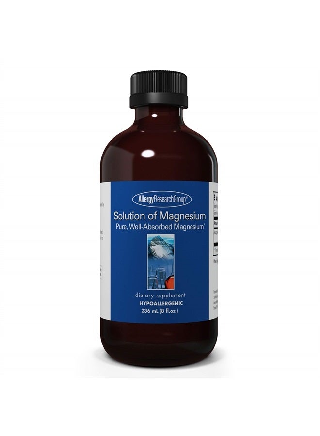 Allergy Research Group محلول المغنيسيوم - سائل كلوريد المغنيسيوم، دعم الجهاز الهضمي، نقي، يمتص جيدًا، 66.5 ملغ مكمل - 8 أونصة سائلة - Image 1