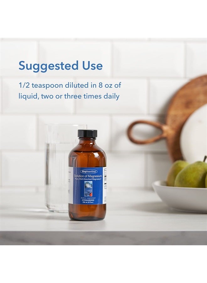 Allergy Research Group محلول المغنيسيوم - سائل كلوريد المغنيسيوم، دعم الجهاز الهضمي، نقي، يمتص جيدًا، 66.5 ملغ مكمل - 8 أونصة سائلة - Image 4
